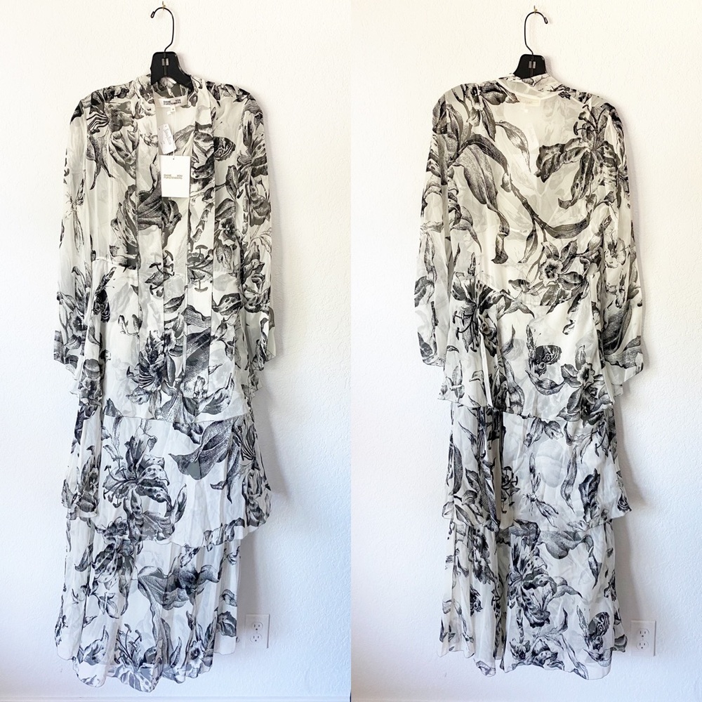 NWT DVF Anastasia Chiffon Maxi Dress - Picture 4 of 7